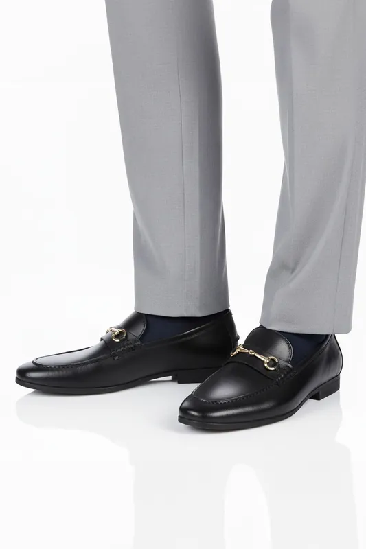 Richmond Leather Mens Trim Loafers - Silver Street London