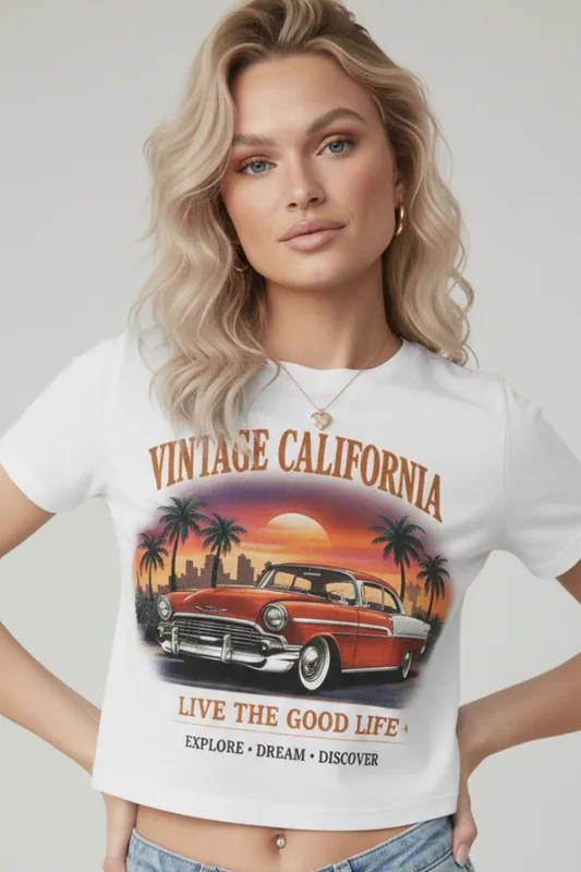 Vintage California Graphic Print - Crop Top