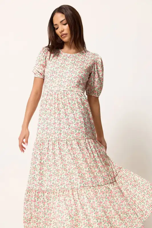 Petite Ditsy Tiered Maxi Dress - PixieGirl