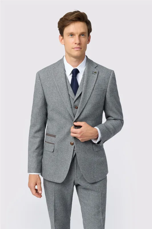 Herringbone Tweed Slim Fit Jacket - Antique Rogue