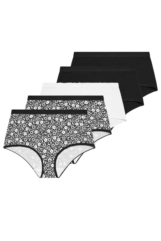 5 Pack Floral Full Briefs - Yours