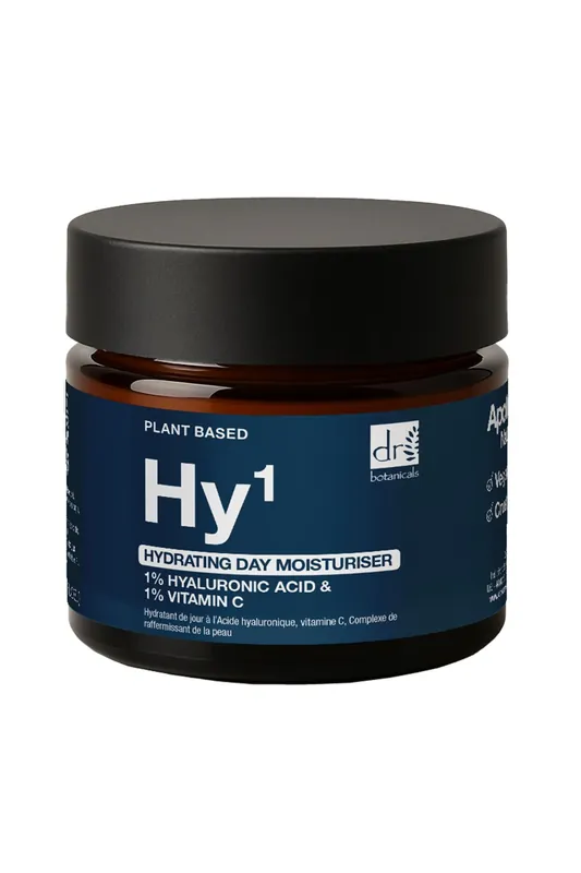 Hydrating Anti-Ageing Day Moisturiser with 1% Hyaluronic Acid & 1% Vitamin C 60ml for Hydration and Plumping