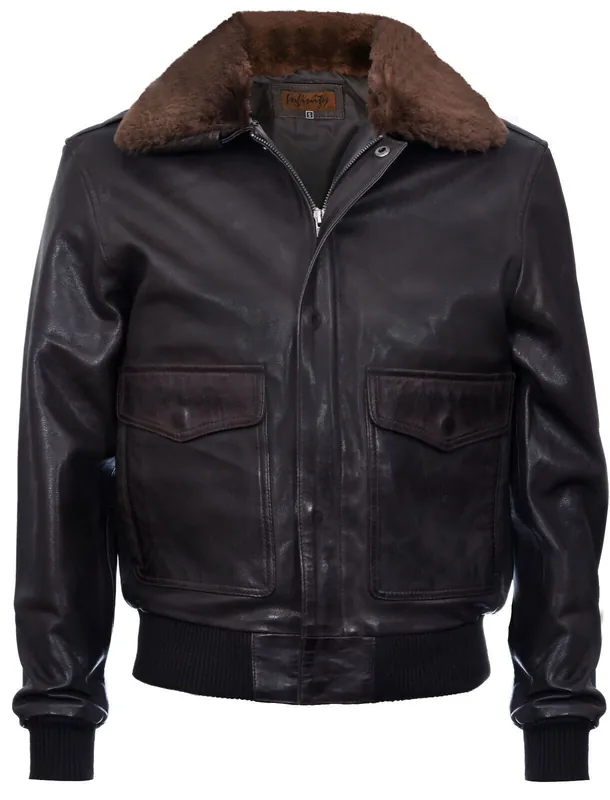 Air Force A2 Brown Aviator Leather Bomber Jacket-Sao Paulo