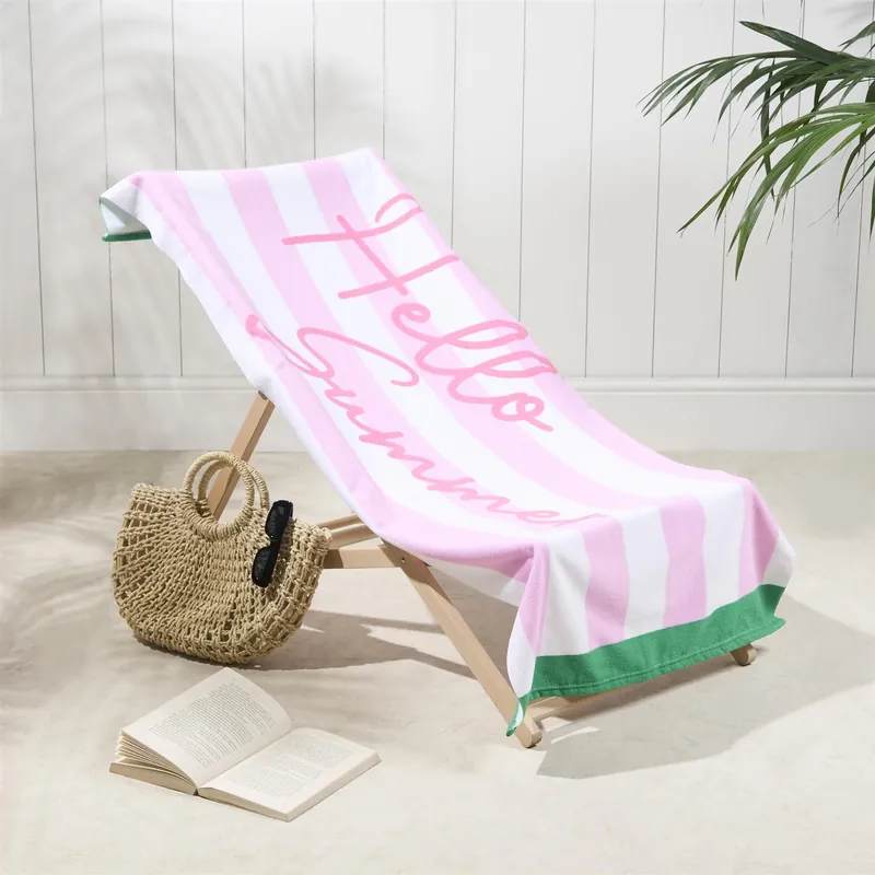 Hello Summer Towel Bath Quick Dry Travel Microfibre Absorbent Swim - OHS