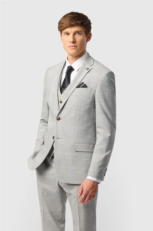 Single Breasted Two Button Slim Fit Suit Jacket - Antique Rogue