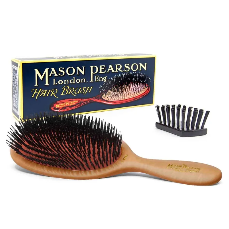 Large Extra Pure Bristle Hair Brush Light Wood - Mason Pearson