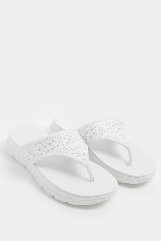 Diamante T-Bar Sandals In Wide E Fit