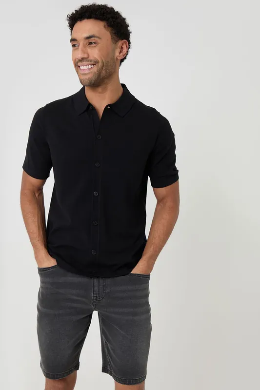 Knitted Short Sleeve Shirt - Threadbare