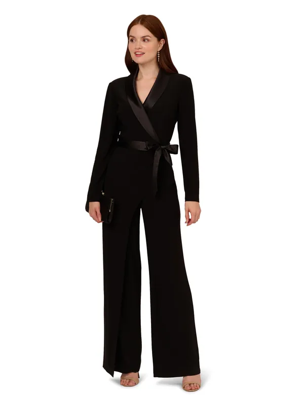 Jersey Combo Tuxedo Jumpsuit - Adrianna Papell