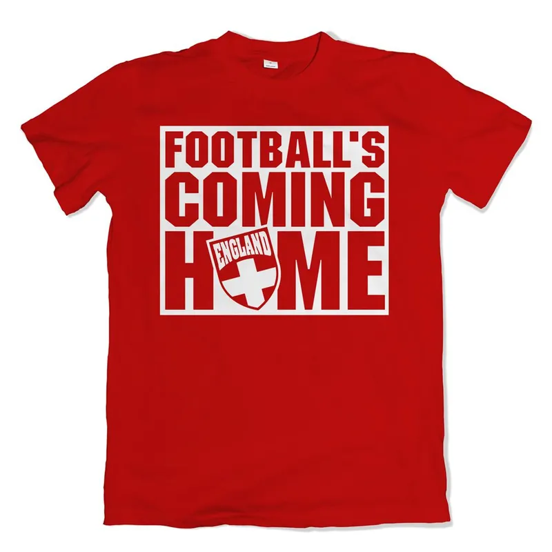 Mens Footballs Coming Home T Shirt Red - England