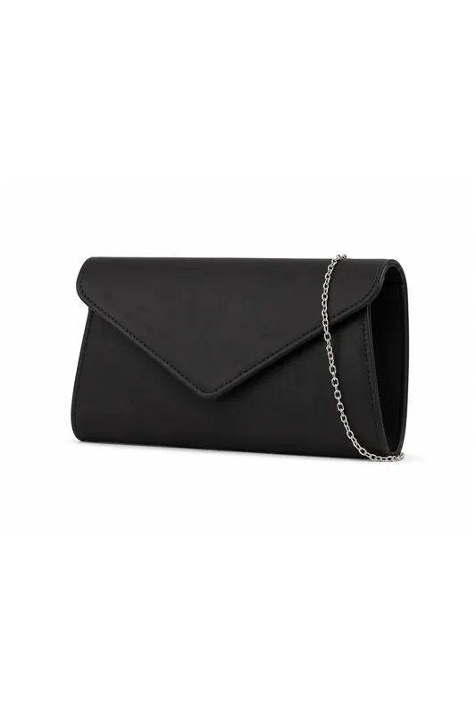 V Shape Envelope Chain Clutch Evening Bag - Kitise