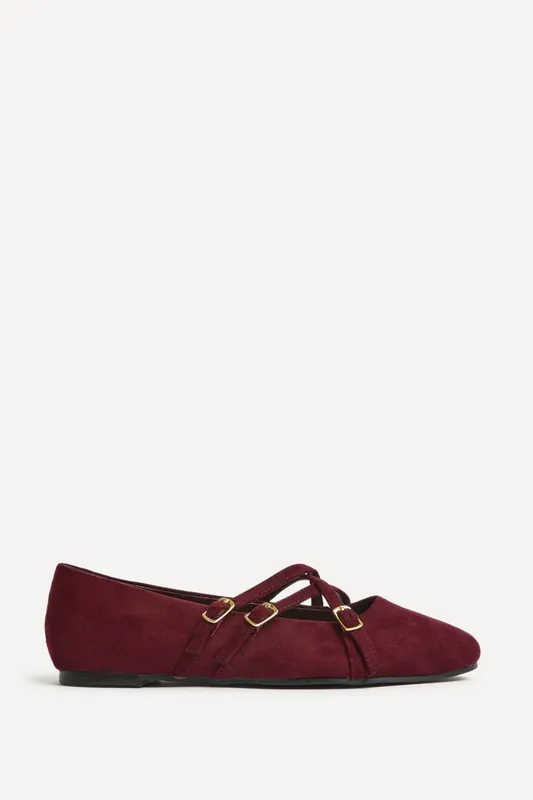 Matrix Burgundy Mary Jane Flats - Linzi