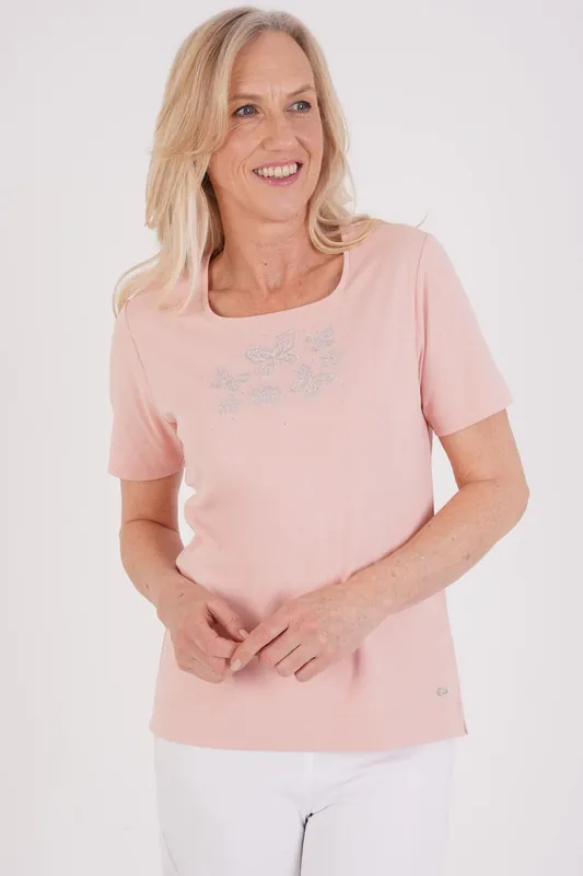 Butterfly Floral Embellished Top - Tigi