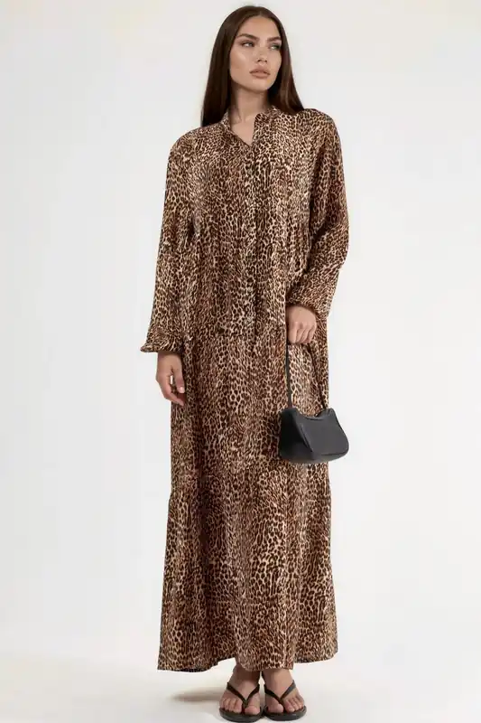 Comfort Fit Leopard Print Maxi Dress - Hiccup
