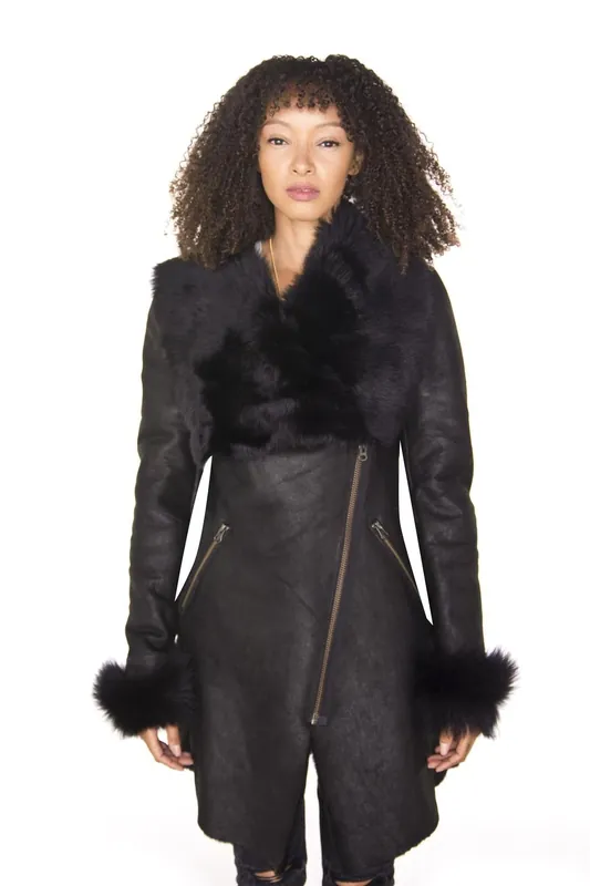 Merino Shearling Coat with Toscana Collar-Romford
