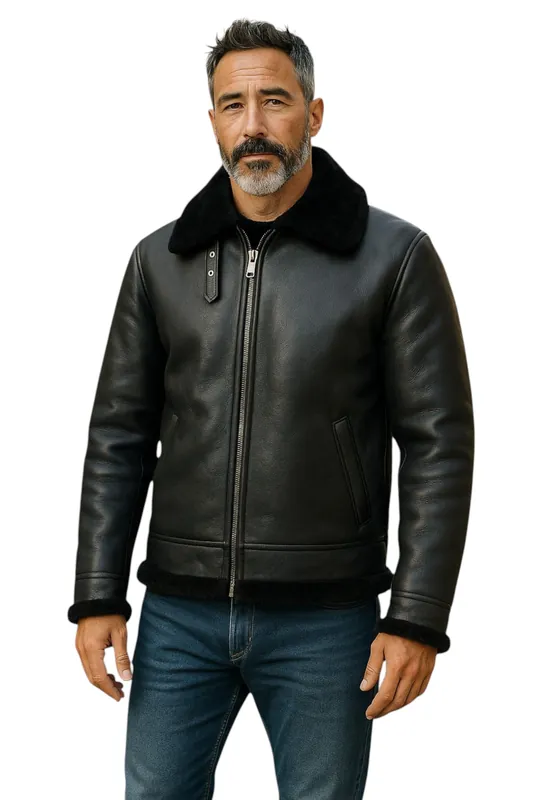 B3 Aviator Real Sheepskin Leather Flying Jacket-Oxford