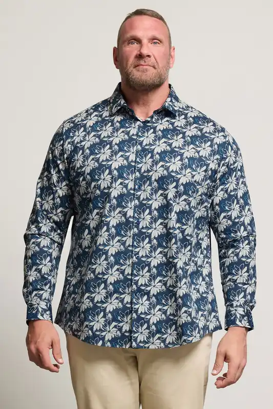 Premium Leaf Print Long Sleeve Shirt - BadRhino