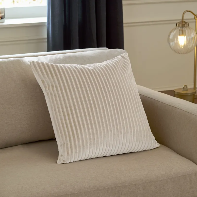 Savoy Stripe Velvet Cushion - Paoletti