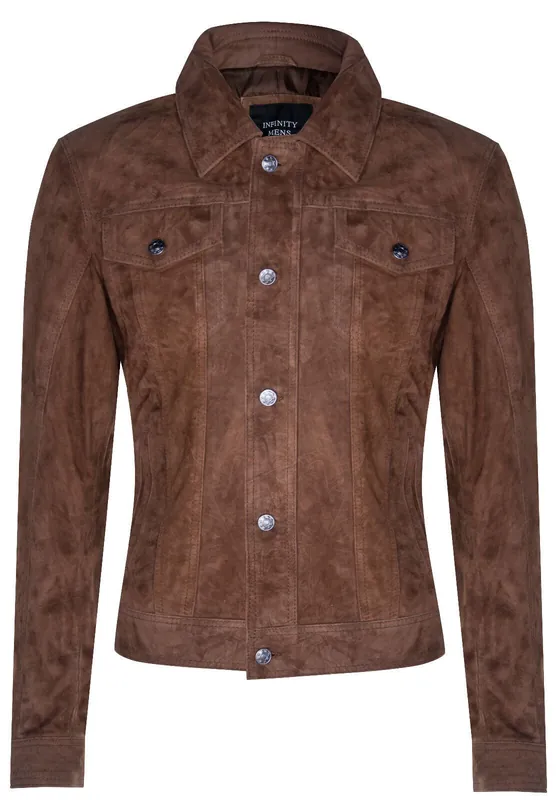 Goat Suede Leather Jeans Jacket-Adelaide