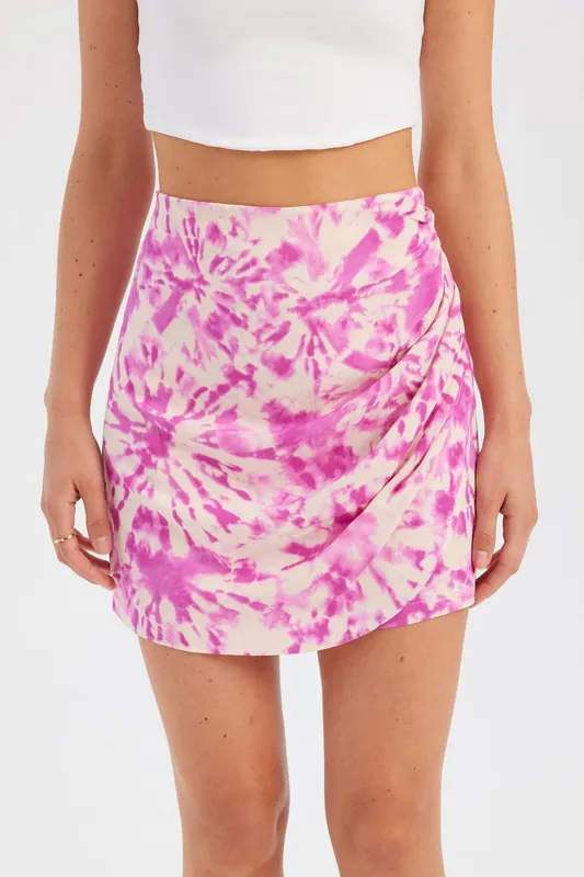 High Waist Asymmetrical Mini Skort - Hiccup