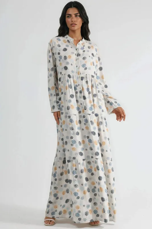 Comfortable Patterned Maxi Dress - Hiccup