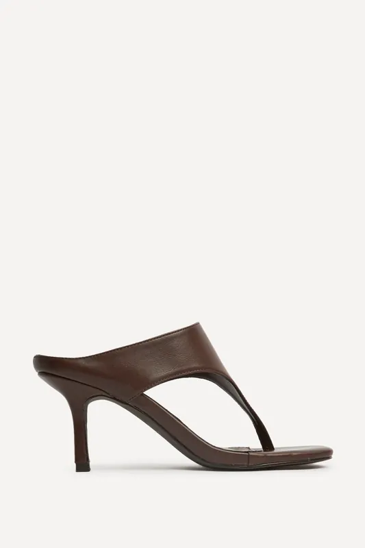 Kyoto Brown Mule Heels - Linzi