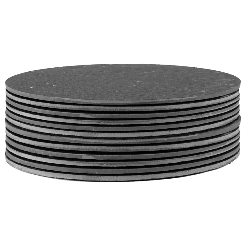 30cm Slate Placemats - Set of 12 Round Natural Stone Dinnerware Mats