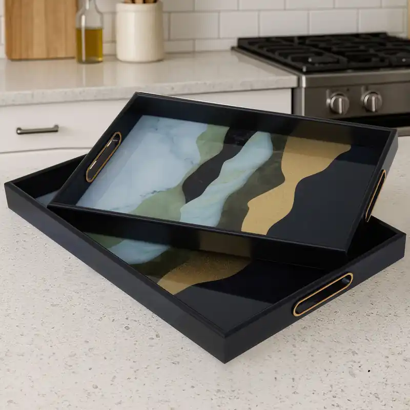 Celina Set Of Two Rectangular Trays Assorted Colour - Orsina