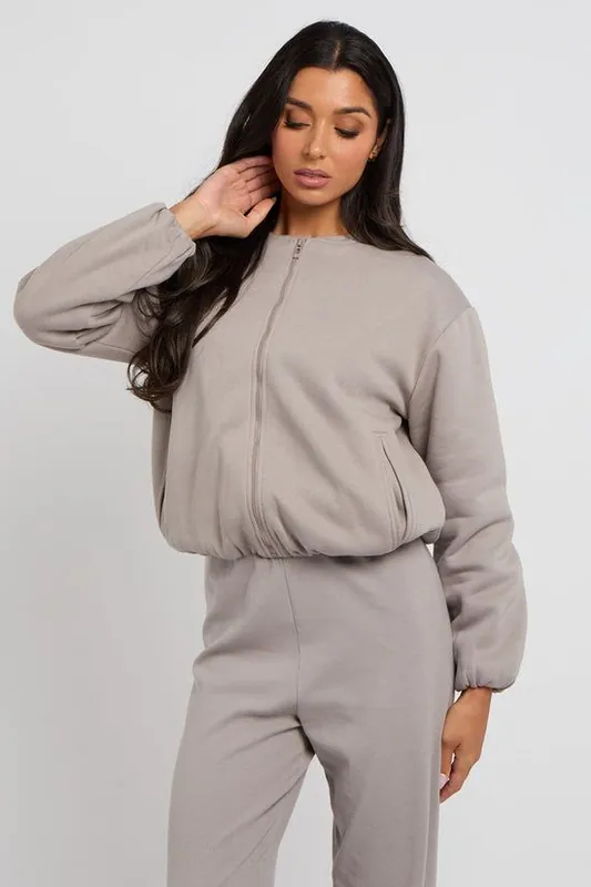 Bubble Hem Jersey Jacket - Urban Bliss