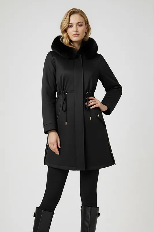 Faux Fur Hooded Parka Coat - MODISHION