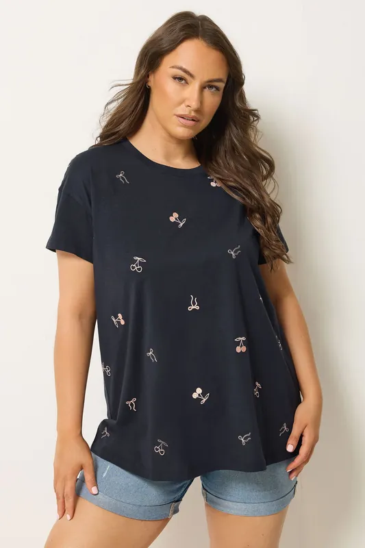 Embroidered Cherry Bow T-Shirt