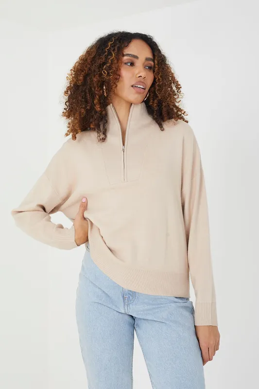 1/2 Zip Knitted Jumper - Brave Soul