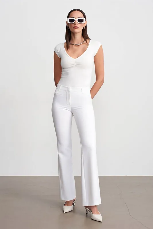 High-Waist Flare Pants With Pockets