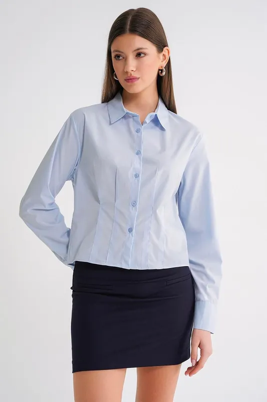 Slim Fit Long Sleeve Poplin Shirt - MixRay