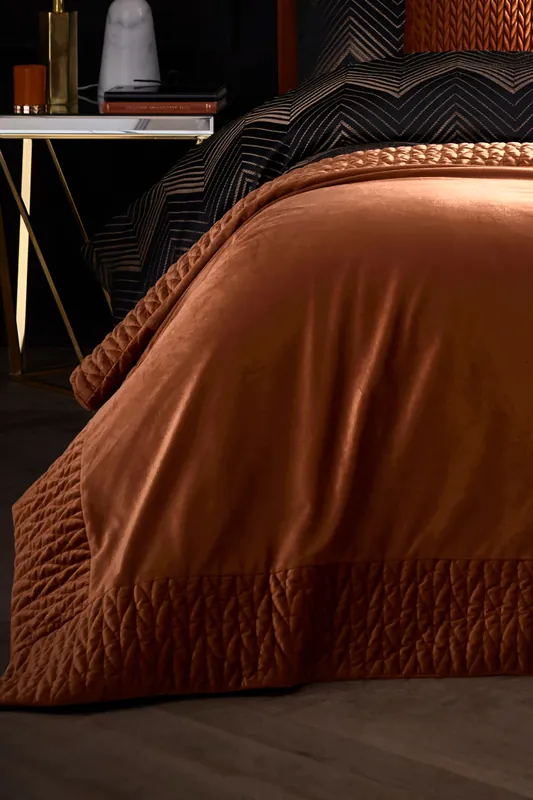 'Siena' Quilted Velvet Bedspread - Laurence Llewelyn-Bowen