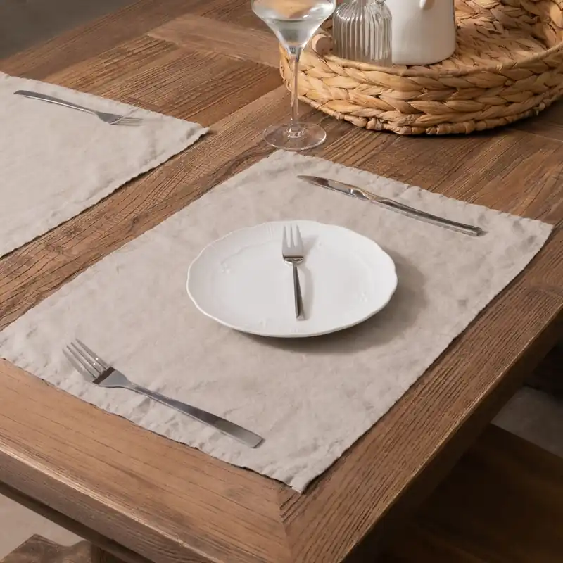 Natural Set of 4 100% Linen Placemats - Native Natural