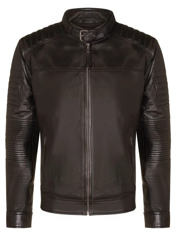 Leather Quilted Biker Jacket - Paris