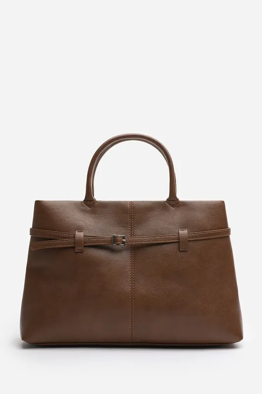 'Flores' Luxury Structured Leather Tote Bag - Where's That From