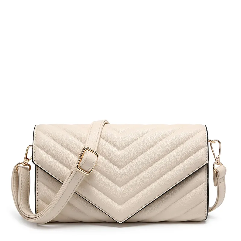 Multipurpose Quilted Chevron Crossbody Bag Clutch Purse Handbag - Kitise