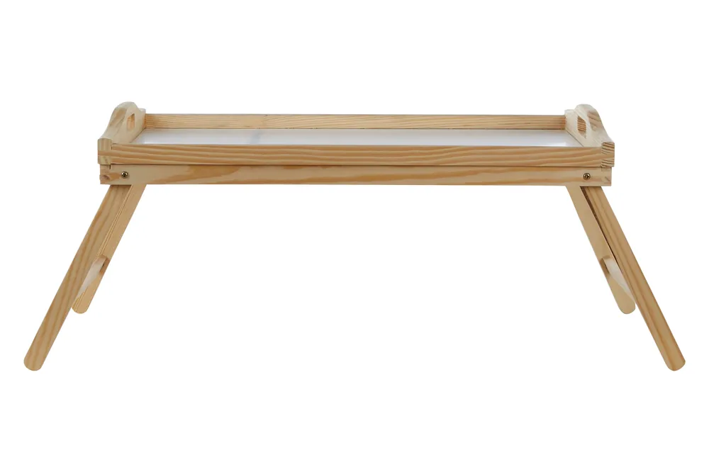 Practical White Top Bed Tray, Functional Design Wooden Breakfast Tray For Bedroom, Versatile Eating Tray - Orsina