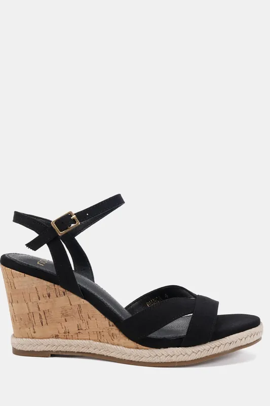 Wide Fit Bianca Two Part Cork Wedge Sandal - Novo