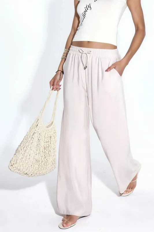 Elastic Waist Straight Leg Modal Touch Pants - Hiccup