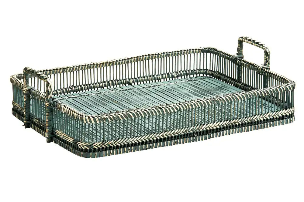 Rustic Rattan Rustic Washed Rectangular Tray - Orsina