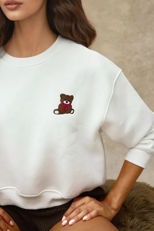 Embroidered Relaxed Fit Cotton Sweatshirt - Hiccup