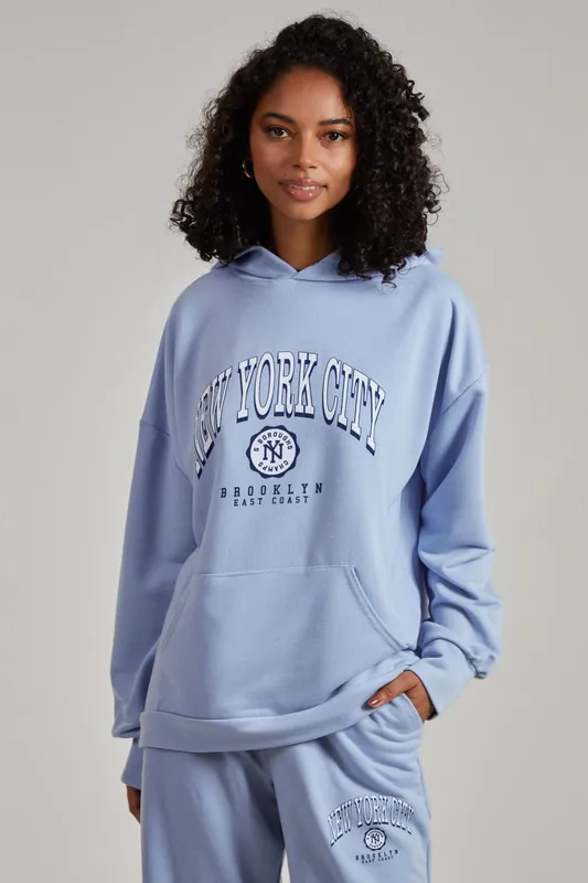 New York Varsity Hoodie - Pink Vanilla