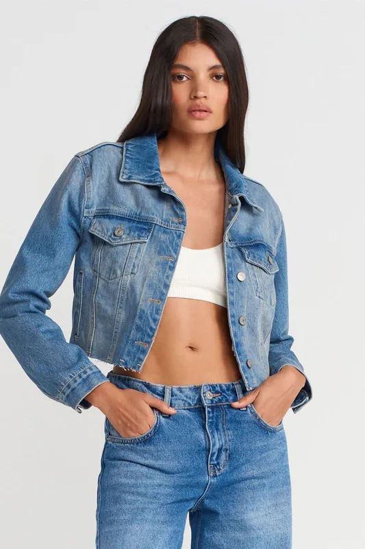 Women’s Cropped Denim Jacket - Dilvin