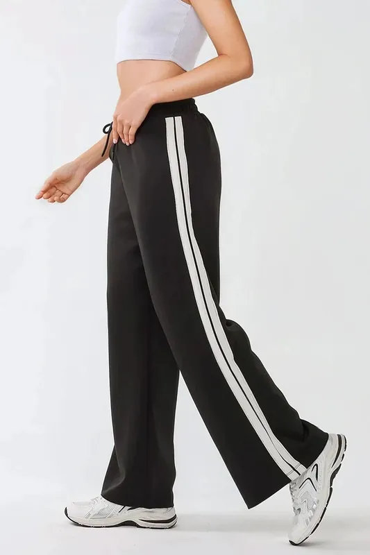 Wide Leg Striped Sweatpants - Hiccup