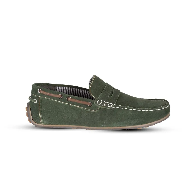 Lagonda Suede Leather Driving Moccasin Mens Loafers - Silver Street London