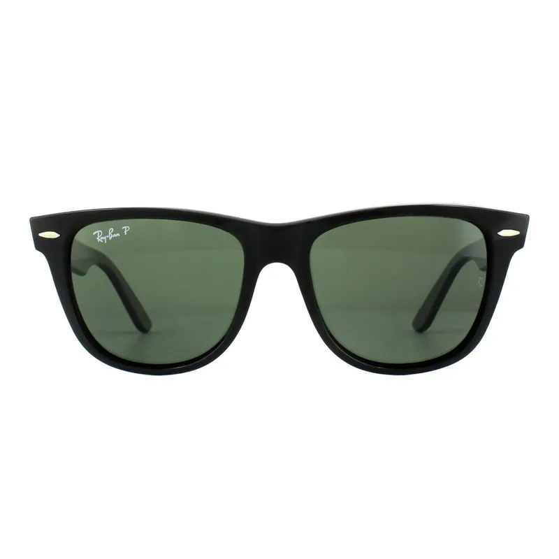 Rectangle Black Green Polarized Wayfarer 2140 Sunglasses - Ray-Ban