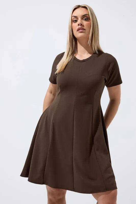 Short Sleeve Skater Dress - Yours